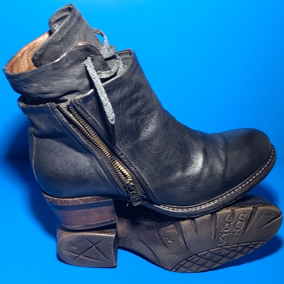 A.S. 98 Cadmus Women's Dark Gray Leather Zipper Ankle & Booties Boots Size 39 - Picture 5 of 13